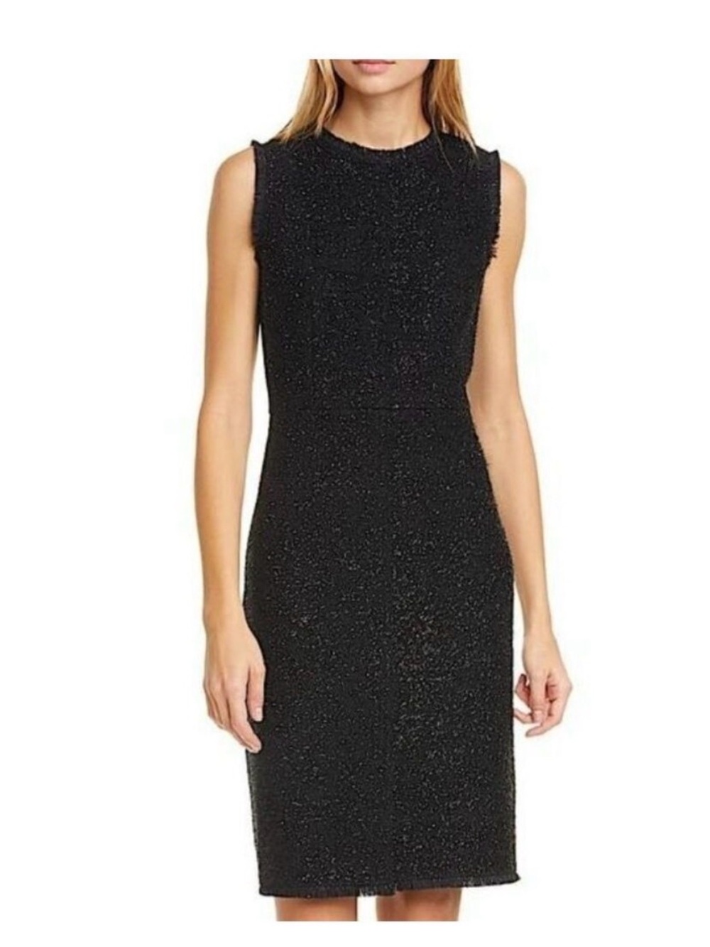 Kate Spade Sleeveless Black tencel Tweed wool blend  Dress NWT size 0
